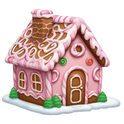 Pink gingerbread house sticker