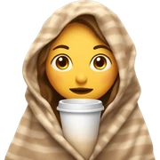 girl inside a blanket sipping coffee eyes closed sticker
