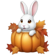 autumn cozy white rabbit sticker