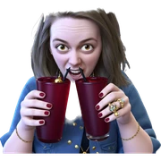 girl with drink and jewelry sticker