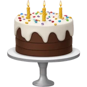 White birthday cake with chocolate cream  sticker