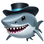 Shark with a top hat sticker