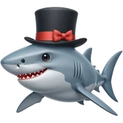 Shark with a top hat sticker