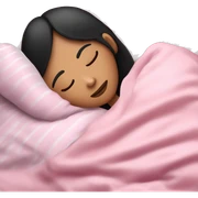 Pale girl with black hair and pink pyjamas sleeping sticker