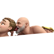 boys enjoying a sunny day sticker