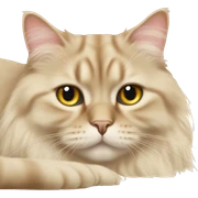 British longhair beige cat lying  sticker