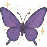 ghibli style purple butterfly with sparkles sticker