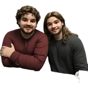 two boys with long hair sticker