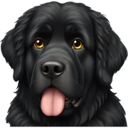 Black Newfoundland dog sitting sticker