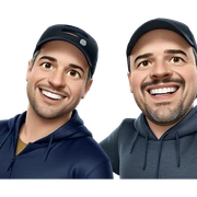 two boys smiling together sticker