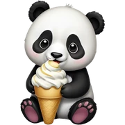 Panda eating ice cream sticker