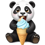 Panda eating ice cream sticker