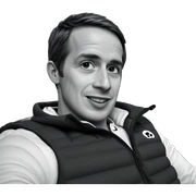 smiling boy in monochrome vest sticker