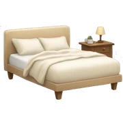 White and beige cosy bed  sticker