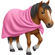 Horse in a pink blanket sticker