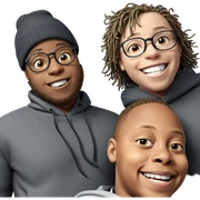 boys with glasses and smiles sticker