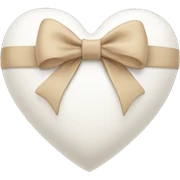 white heart with beige bow sticker