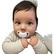 realistic baby girl with pacifier sticker