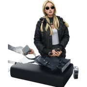 blonde girl with accessories sticker