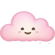 Pastel Pink Cloud "A soft pastel pink cloud with a glowing outline, tiny star and heart sparkles floating around, and a dreamy, surreal look." sticker