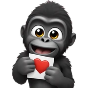 heart in gorilla's hand sticker
