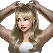blonde girl looking to side sticker