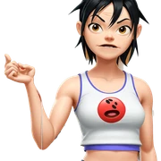 black haired girl in tank top sticker
