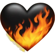 Black Heart in fire sticker