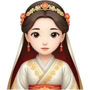 Beautiful girl wearing Hanfu wedding dress sticker