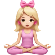 girl meditating with pink bow  sticker