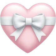 Pastel pink heart with white bow sticker