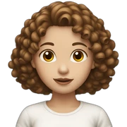 Girl with white skin, curly brown hair sticker