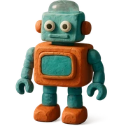claymation style robot sticker
