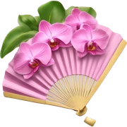 Pink venus hand fan with orchids sticker
