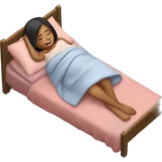 girl lying cosy in bed sticker