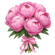 Pink peonies bouquet  sticker