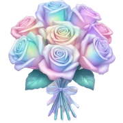 Pale pastel holographic crystal rose bouquet  sticker