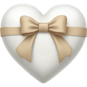 white heart with beige bow sticker
