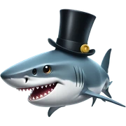Shark with a top hat sticker
