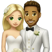 Romeo santos and blond girl green eyes wedding sticker