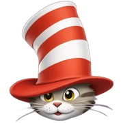 Cat in the hat sticker