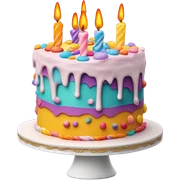 Birthday cake sticker