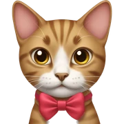 Cat wearing bow sticker