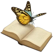 Butterfly reading a book sticker