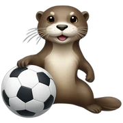otter playing soccer in nikes sticker