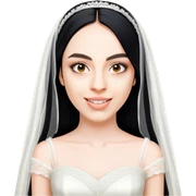 Bride with long black hair sticker