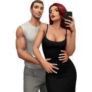 couple selfie in black dress sticker