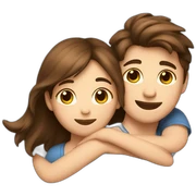 girl  et boy with brown hair hug sticker