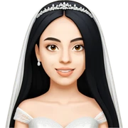 Woman with long black hair in wedding dress sticker