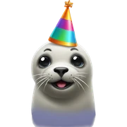 seal with party hat sticker